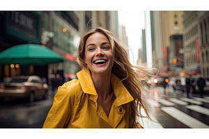 moment woman yellow ai generated, a Beauty & Fashion Photo by pikepicture