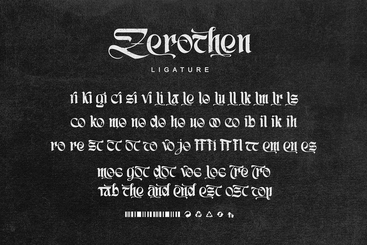 Zerothen - Gothic Display Typeface, a Blackletter Font by Letterara (Photo 12 of 14)