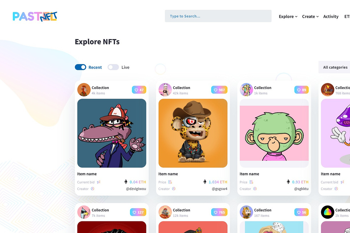 Pastel NFT marketplace HTML template, a Bootstrap Template by IG Design (Photo 5 of 11)