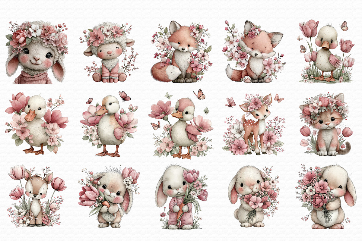 Spring Animals Clipart, an Illustration by Libby Wishes (Photo 4 of 5)