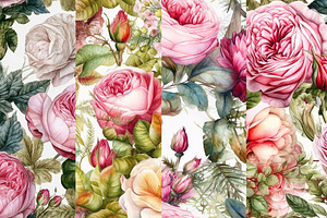 Watercolor Flowers Digital Papers