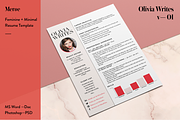 Feminine Resume / CV Template, a Resume Template by STUDIO MEROE (Thumbnail 3 of 7)