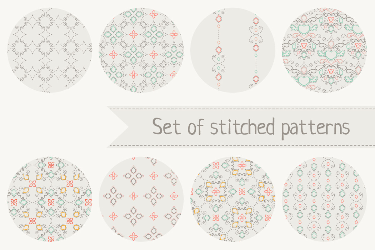 Set of stitched patterns