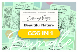 Beautiful Nature Coloring BUNDLE, an Illustration by Pix Cafe