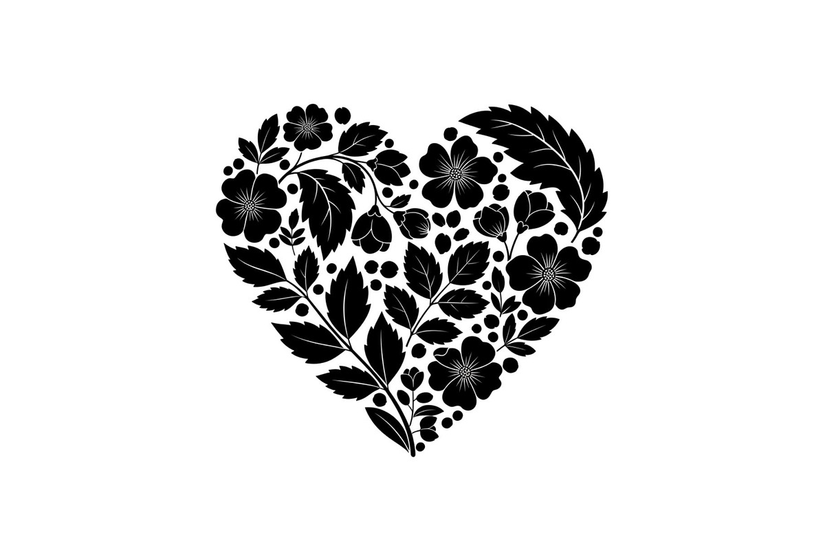 Floral Heart Silhouette Bundle, an Illustration by Designs_River (Photo 29 of 31)