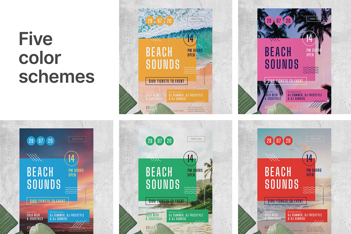 Beach Sounds Poster Template, a Flyer Template by Danil Polshin (Photo 6 of 9)