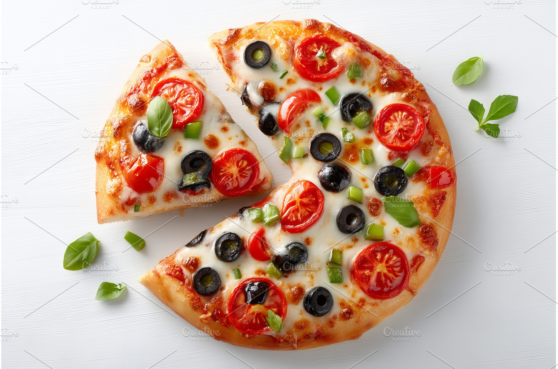 A pizza featuring fresh tomatoes, a Food & Drink Photo by ZinetroN