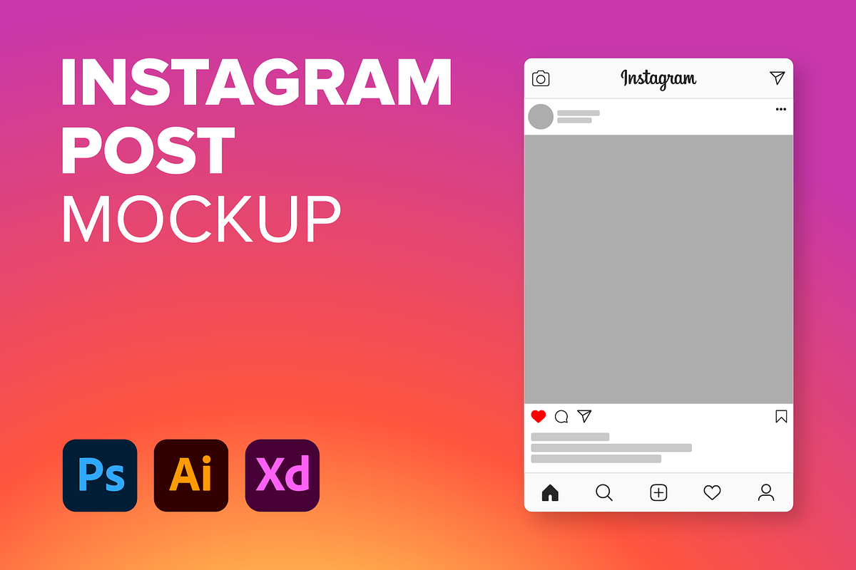 Instagram Post Mockup Vector & PSD, a Social Media Template by PixelMind (Photo 1 of 2)