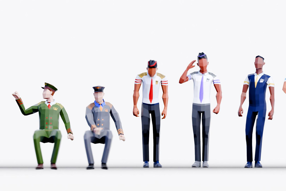 Low Poly Airline Crew Pack, a Characters & Person 3D Model by Studio Ochi (Photo 7 of 13)