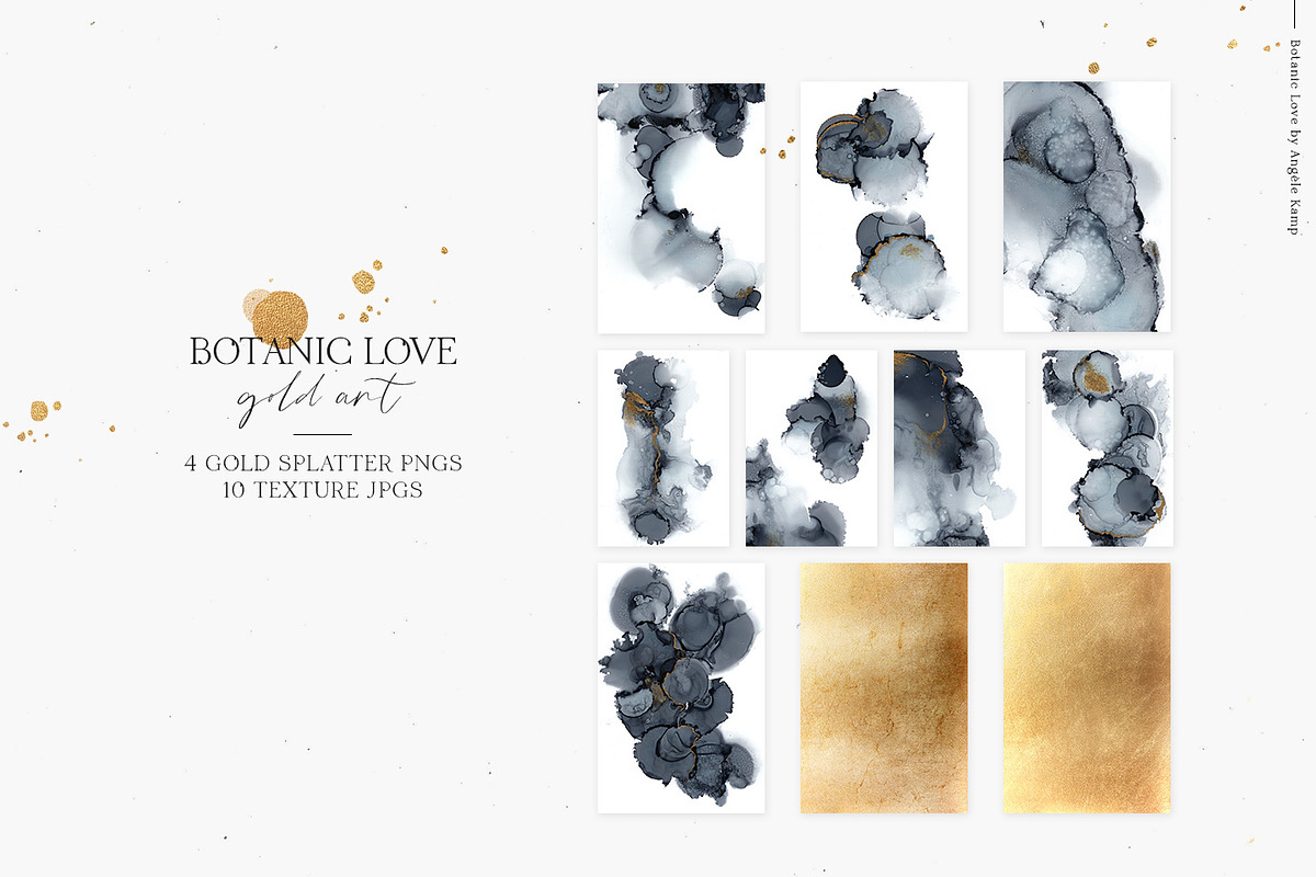 Botanic Love gold line art textures, a Texture Illustration by Angele Kamp (Photo 8 of 9)