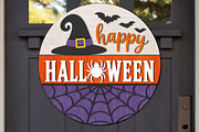 Happy Halloween Round Sign SVG, an Object Graphic by OK Design (Thumbnail 2 of 3)