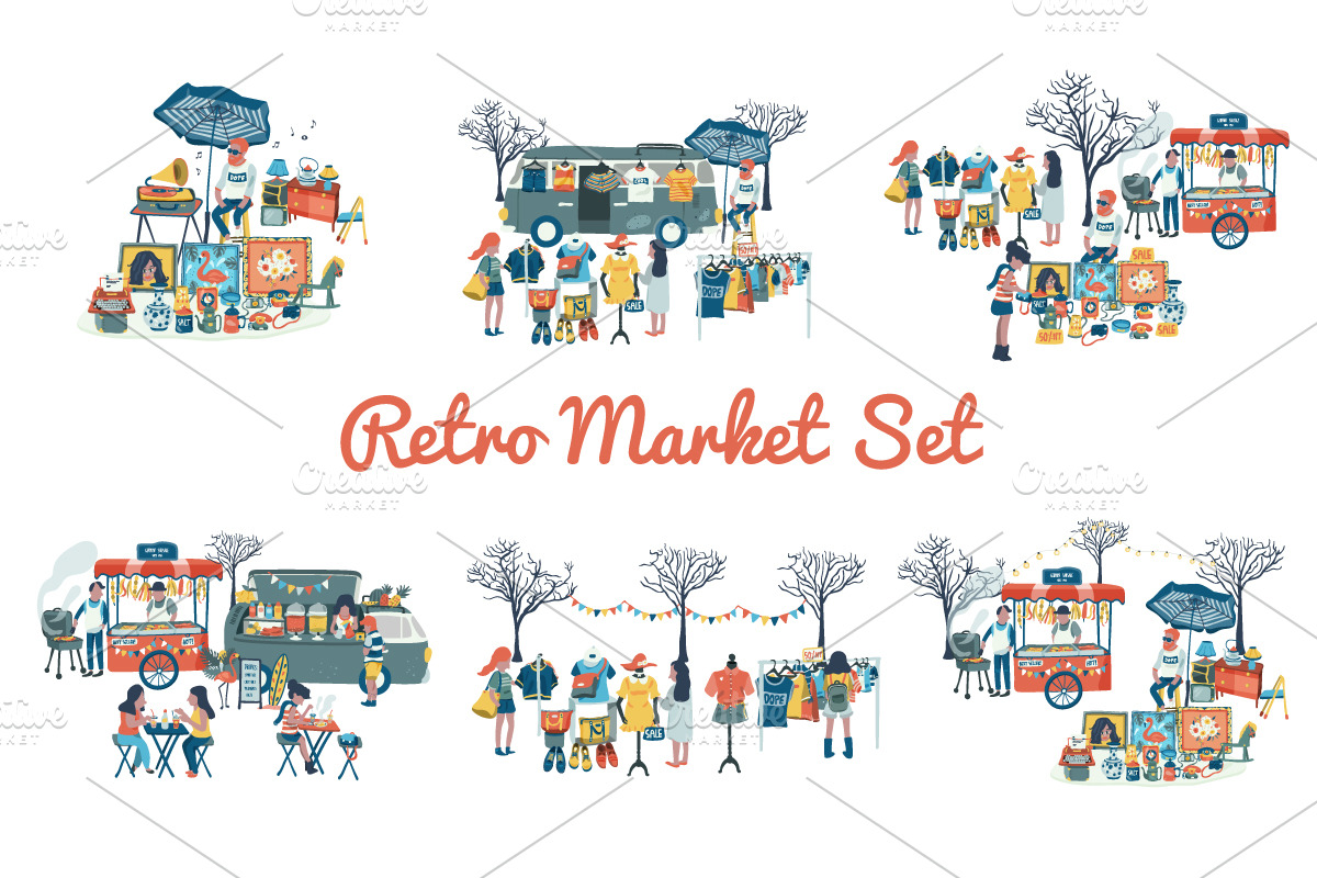 Doodle retro flea market set, a Decorative Illustration by Wanwiss (Photo 1 of 9)