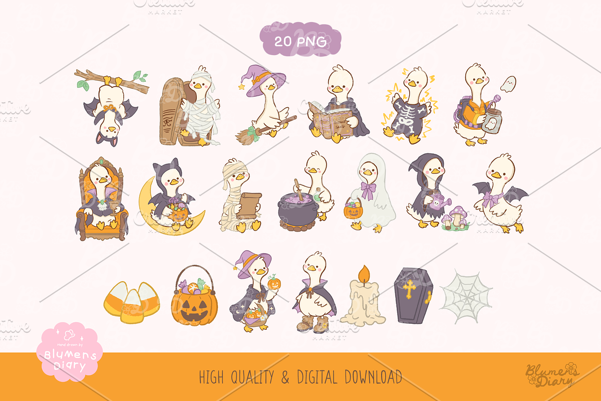 Silly Goose Louie Clipart Bundle, an Animal Illustration by Blumensdiary (Photo 7 of 12)