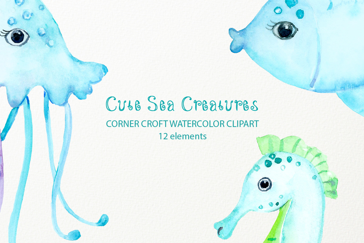 Sea Creature Clipart, an Animal Illustration by Corner Croft (Photo 4 of 4)
