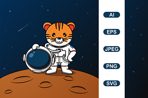 Cute Tiger Astronaut