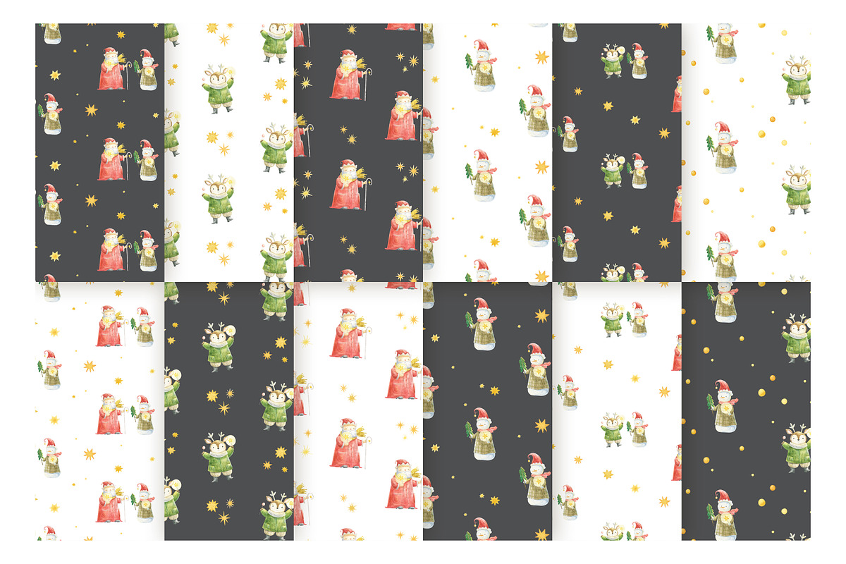 6 Christmas & New Year Seamless Patt, a Texture Illustration by the_myro (Photo 2 of 10)