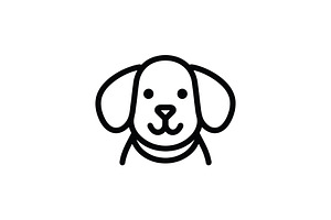 Dog face simple outline logo, a Branding & Logo Template by Vectorium Studio