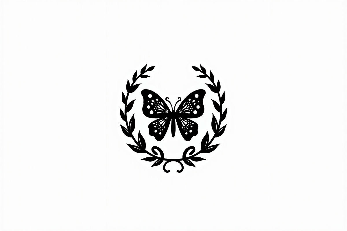 Rose Butterfly Wreath Silhouette —, an Illustration by Amazin_art (Photo 18 of 25)