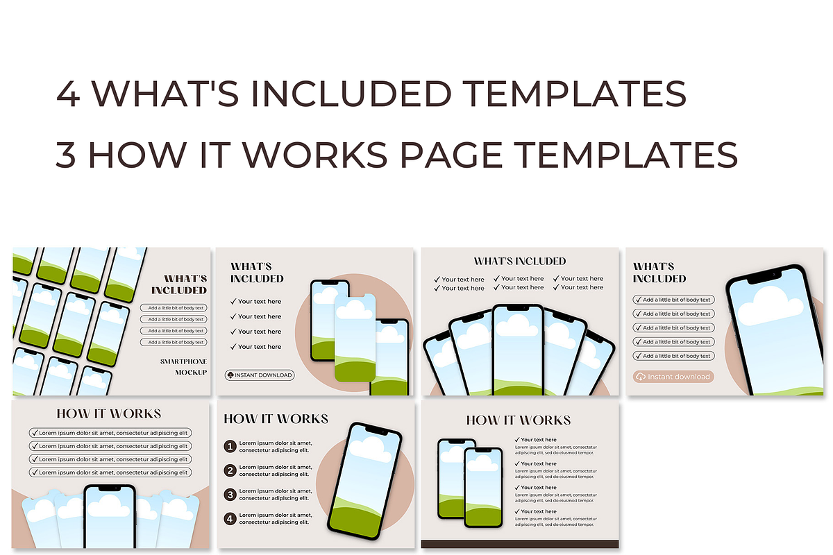 Canva Phone Mockup Listing Template, an iPhone Mockup by NoemieDesigns (Photo 5 of 5)
