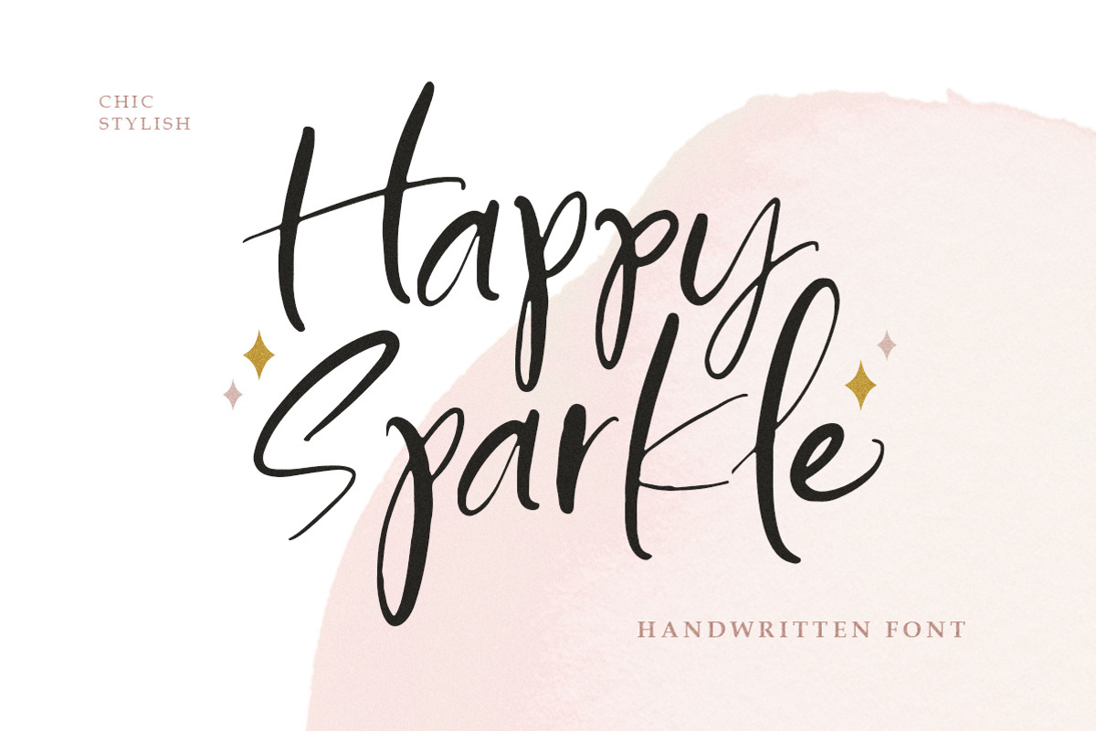 Happy Sparkle - Handwritten Font, a Script Font by Littlehand (Photo 1 of 9)