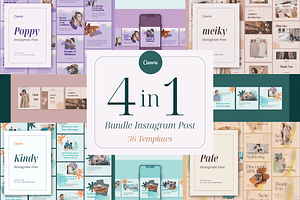 4 in 1 Bundle Instagram Post - Canva