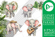 Cute Elephant Sublimation PNG, an Animal Illustration by Artnoy (Thumbnail 9 of 18)