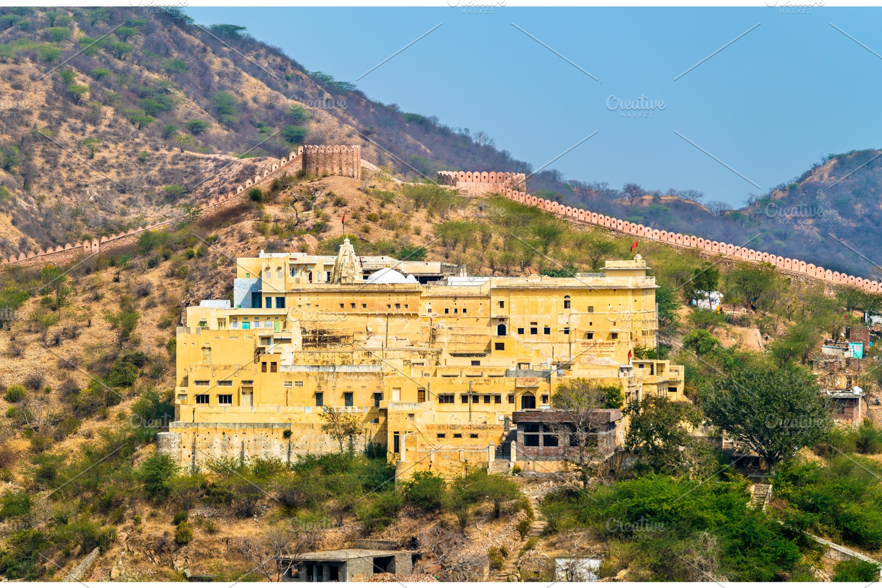 View of Badrinath Temple in Amer near Jaipur, India, an Architecture Photo by Leonid Andronov