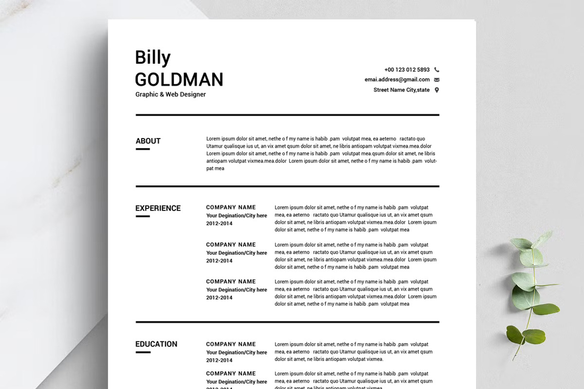 Professional Resume, a Resume Template by Blackcloud_Creations (Photo 4 of 5)