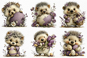 Whimsical Easter Hedgehog Clipart, an Illustration by Craft Nest (Thumbnail 4 of 12)