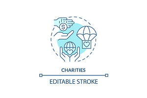 Charities Turquoise Concept Icon