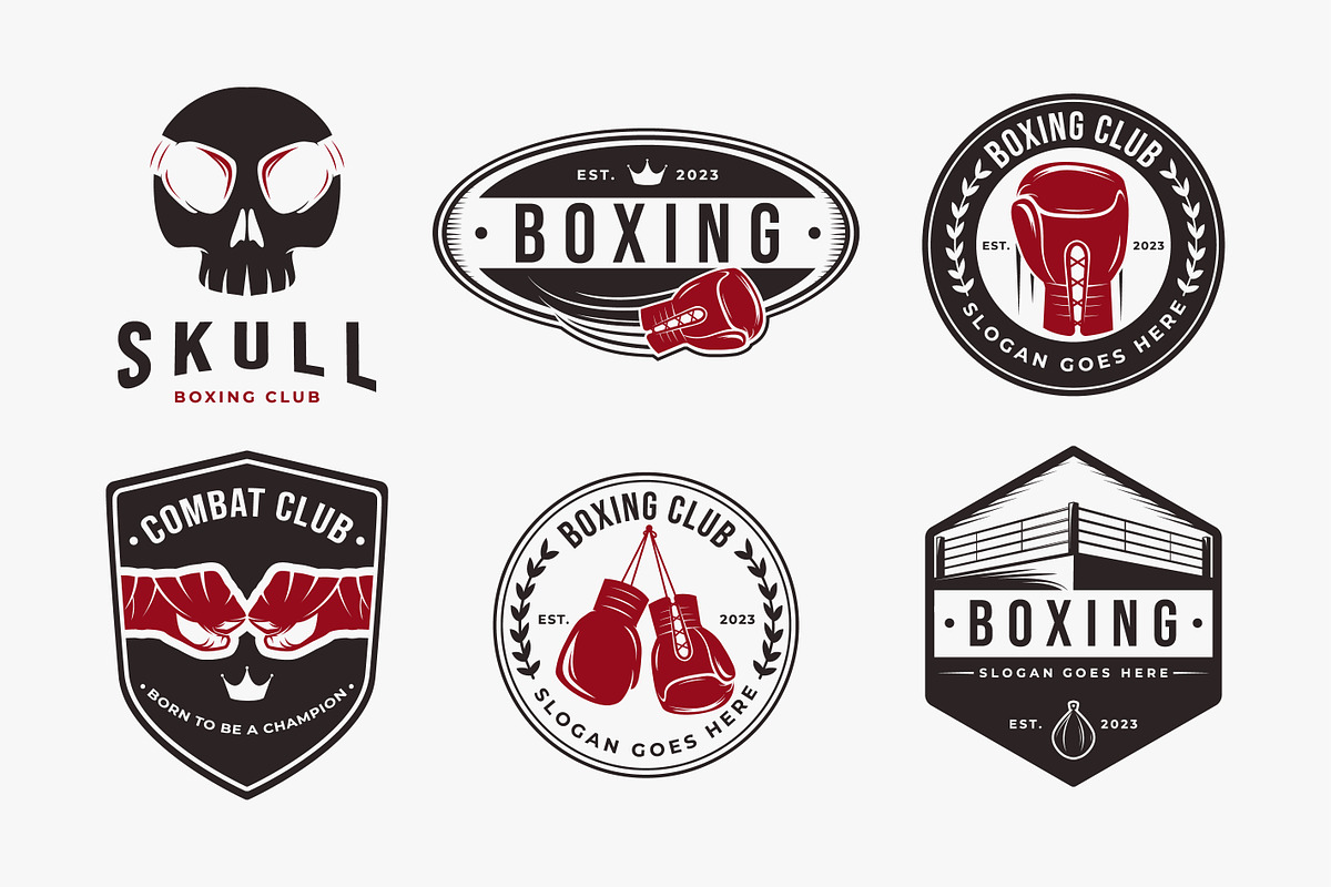 Boxing Logo, combat sport logo, a Branding & Logo Template by DOMHOUZE