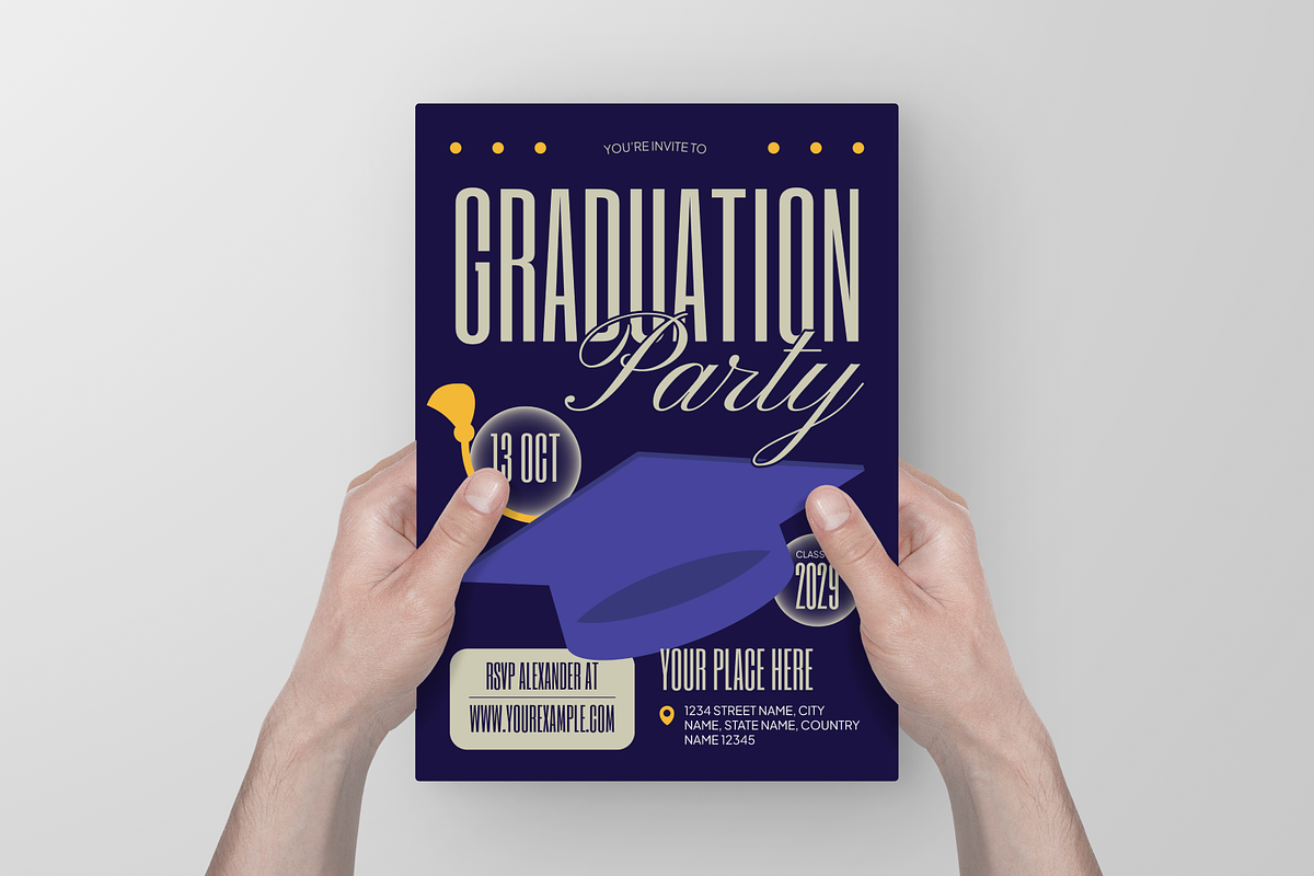 Modern Graduation Invitation, a Flyer Template by Annora Studio (Photo 5 of 6)