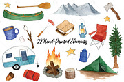 Watercolor Camping Graphics, an Illustration by Kileen Nicole Art (Thumbnail 2 of 5)