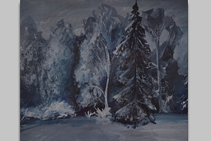 Winter fairytale in forest