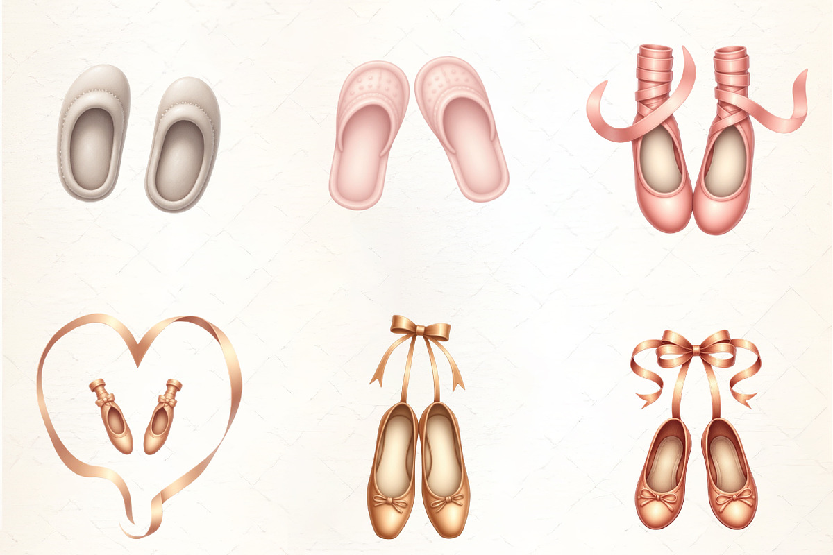 Watercolor Ballet Shoes Clipart, an Illustration by CrexoraLab (Photo 4 of 5)