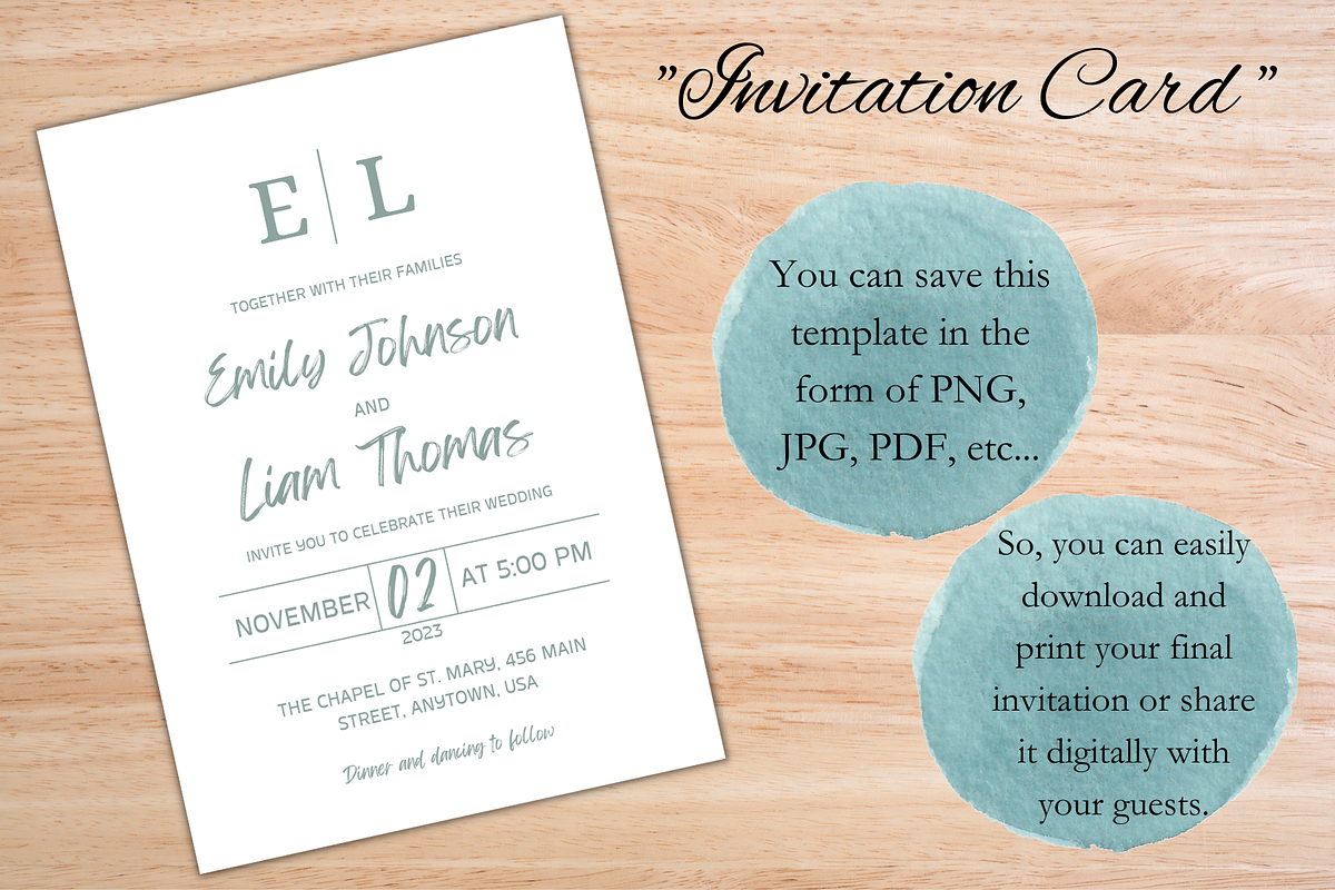 Minimalist Wedding Invitation, an Invitation Template by Talentex Invitations (Photo 2 of 4)