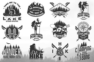 Hiking and Outdoor Logos/Badges, a Branding & Logo Template by sivVector