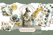 Green Boho Flower Clipart Bundle, a Decorative Illustration by Nicole Branger Art (Thumbnail 1 of 20)