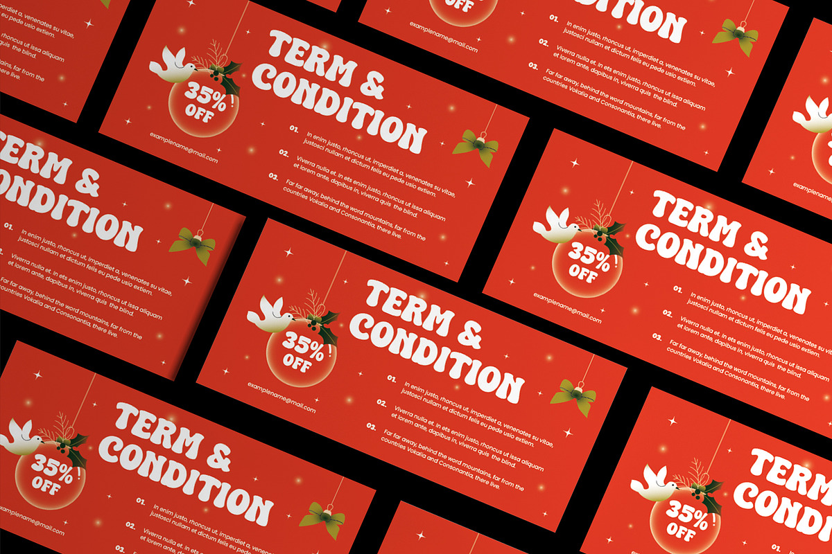 Red Gradient Christmas Voucher, a Card Template by Neermana (Photo 4 of 4)