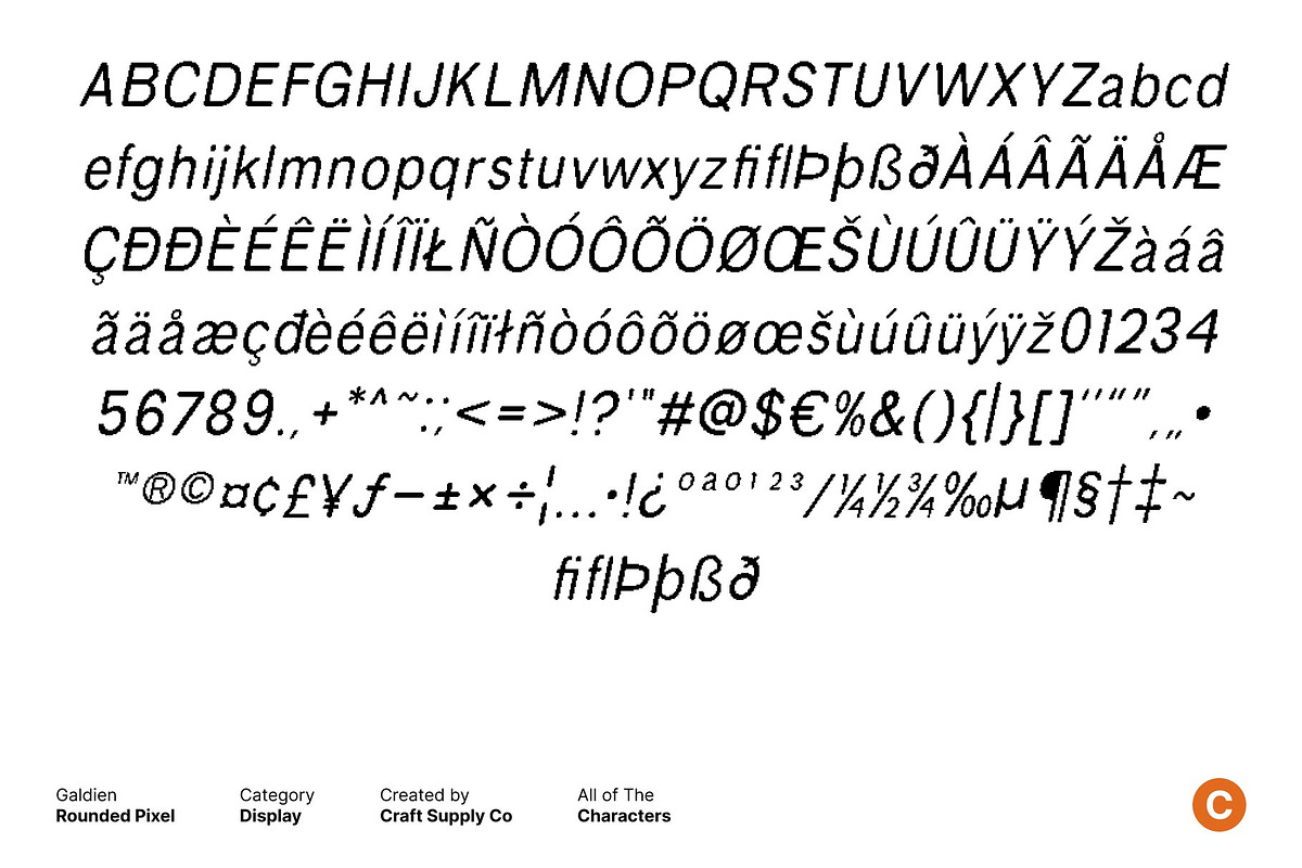 Galdien Rounded Pixel, a Sans Serif Font by Craft Supply Co. (Photo 8 of 8)