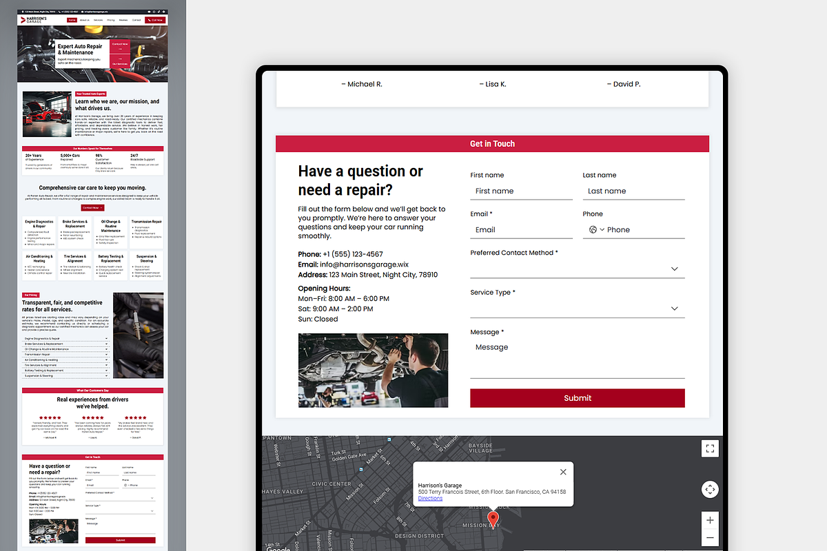 Car Repair Wix Studio Website preview 2