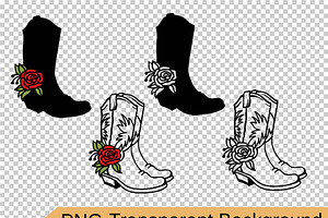 Cowboy Boots Svg, Boots Flowers Svg