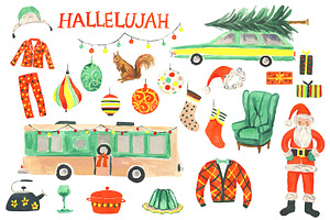 Watercolor Christmas Clipart