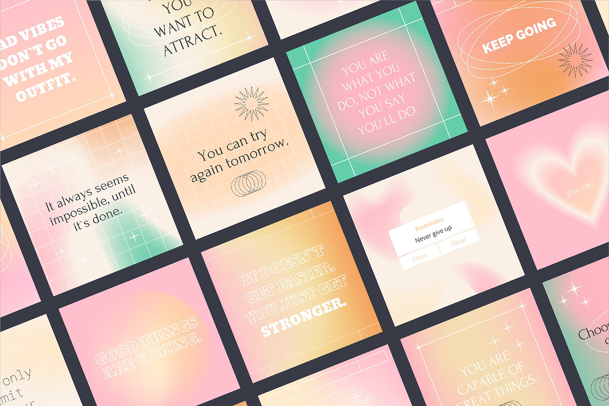 Canva Instagram Gradient Quotes, a Social Media Template by AnnArt (Photo 3 of 10)