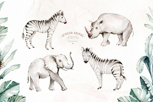 African Animals Watercolor Set