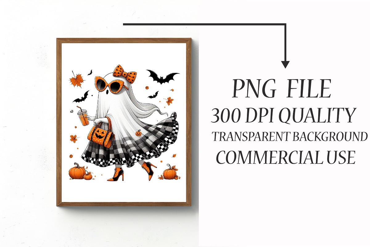 Cute Halloween Ghost Png, an Illustration by Libby Wishes (Photo 4 of 6)