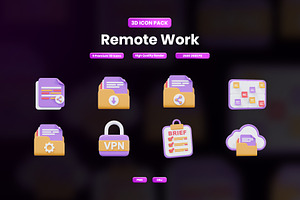 Remote Work 3D Icon, an Object Graphic by Artnivora.Std