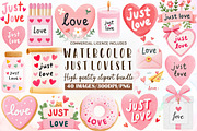 Just Love Valentine Clipart Set, an Illustration by Sublimation Artist (Thumbnail 1 of 6)