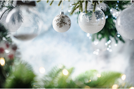 Christmas background with balls, a Holiday Photo by piter.goskov