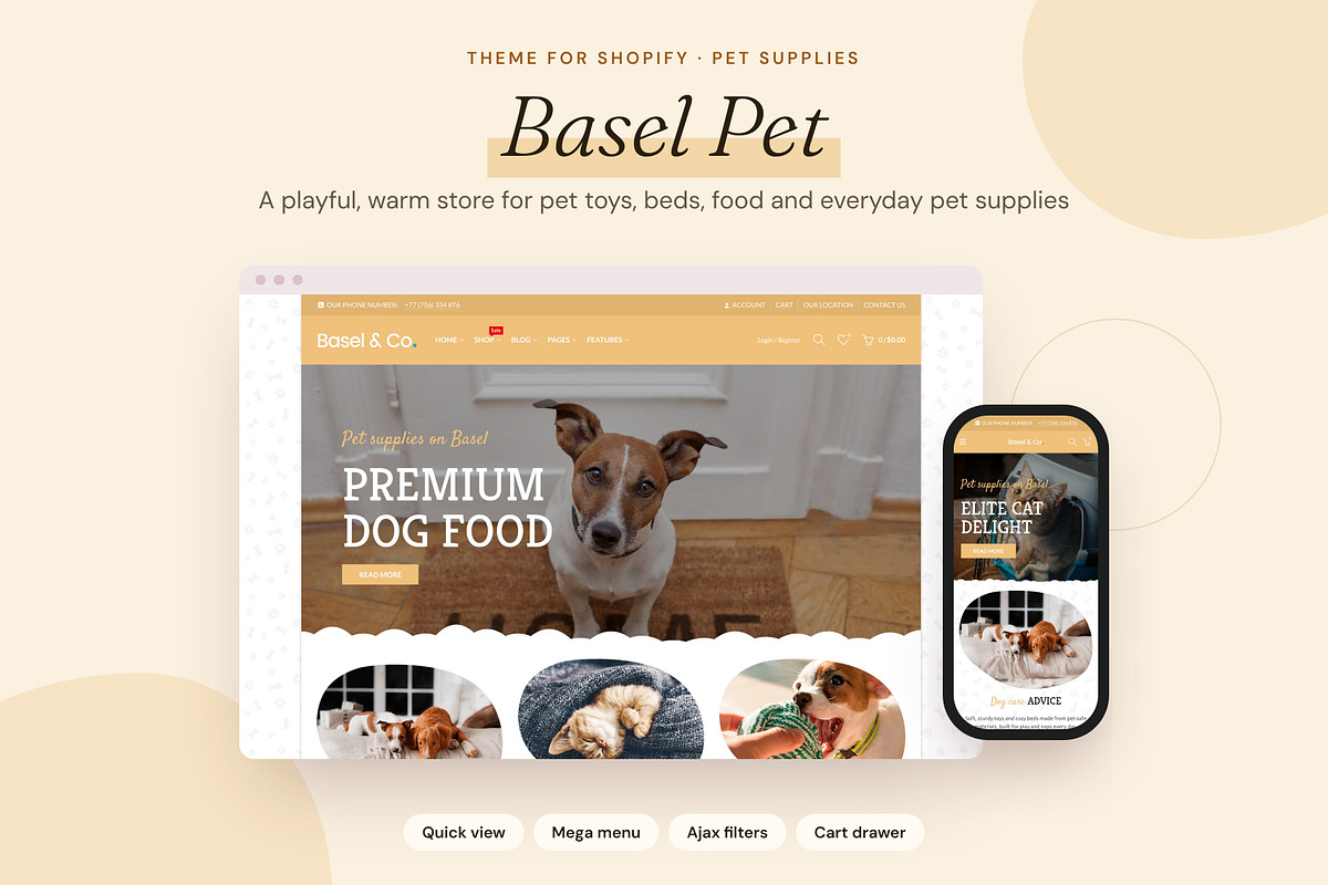 Basel Pet - Shopify Theme, a Shopify Template by Boost Convert (Photo 1 of 10)